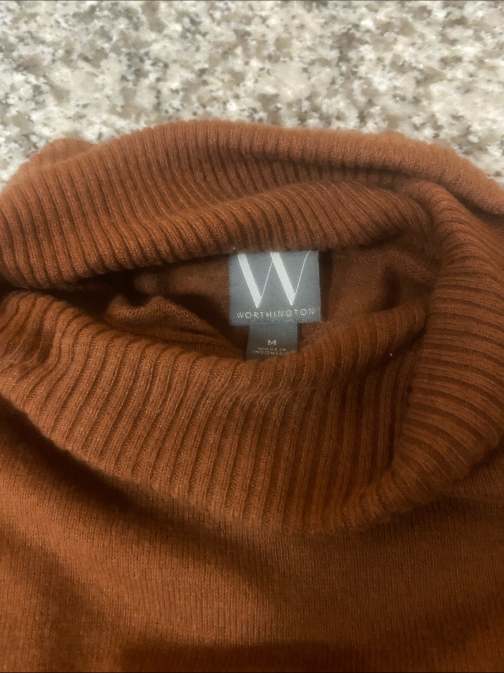 Worthington Women's Rust Cowl Neck Sweater